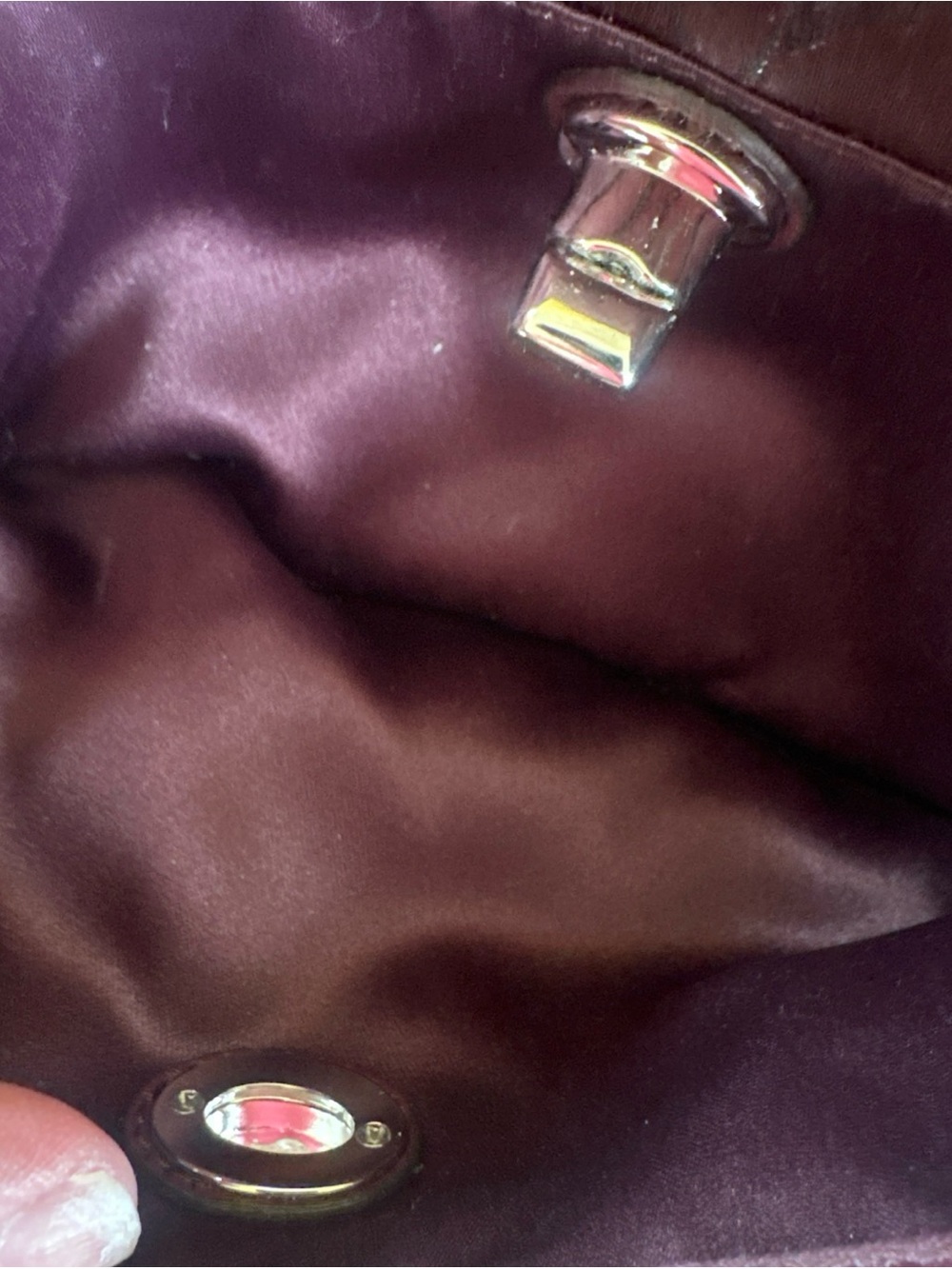 Coach Burgundy Signature Turnlock Wristlet - Picture 6 of 11